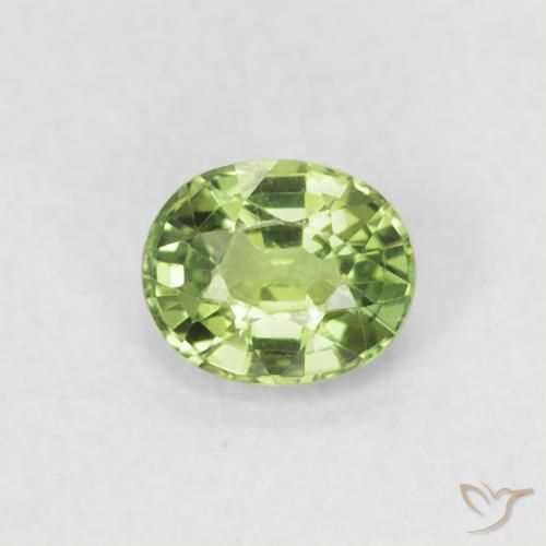 0.48ct Натуральный Груша зеленая Сапфир, Овал, Чистота VVS