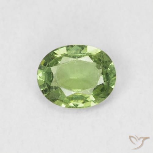 0.41ct Натуральный Груша зеленая Сапфир, Овал, Чистота VVS