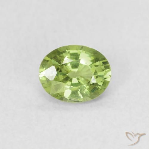 0.40ct Натуральный Светло-зеленый Сапфир, Овал, Чистота VVS