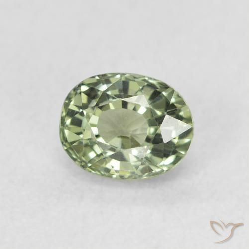 0.66ct Натуральный Серовато-зеленый Сапфир, Овал, Чистота VVS