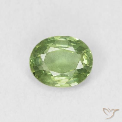 0.50ct Натуральный Средний зеленый Сапфир, Овал, Чистота VS