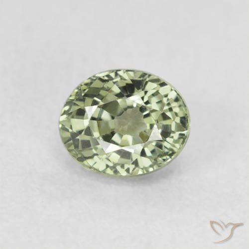 0.68ct Натуральный Светлый лесной зеленый Сапфир, Овал, Чистота VVS