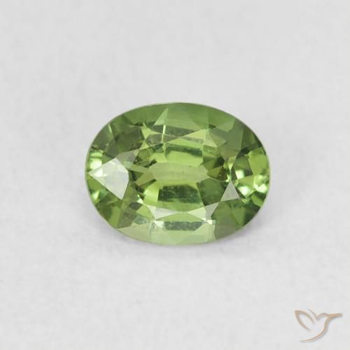0.45ct Натуральный Средний зеленый Сапфир, Овал, Чистота VS