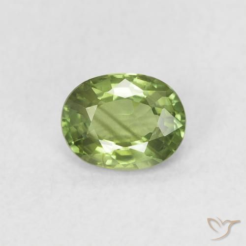 0.44ct Натуральный Светлый лесной зеленый Сапфир, Овал, Чистота VS