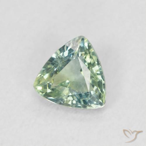 0.50 карата, натуральный Medium Light Green Сапфир, Триллион, VVS-VS