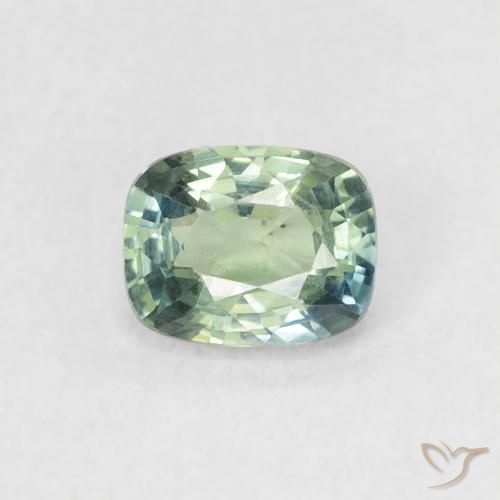 0.60ct Натуральный Средний сине-зеленый Сапфир, Подушка, VVS-VS