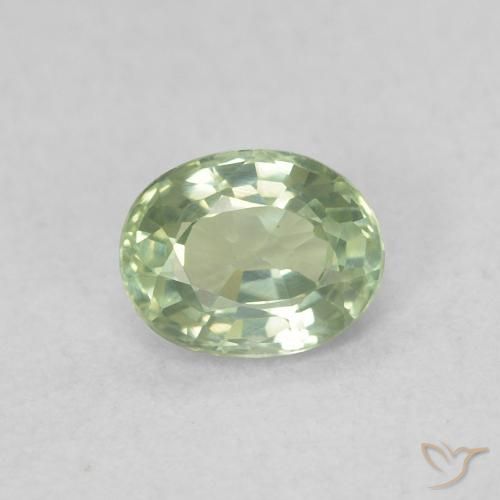 0.44ct Натуральный Светло-зеленый шалфей Сапфир, Овал, VVS-VS