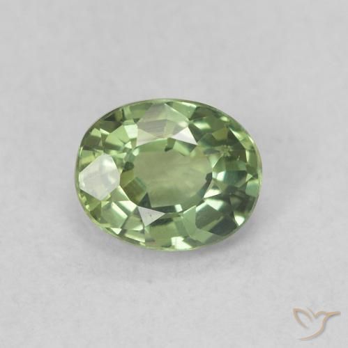 0.56ct Натуральный Светло-зеленый шалфей Сапфир, Овал, VVS-VS