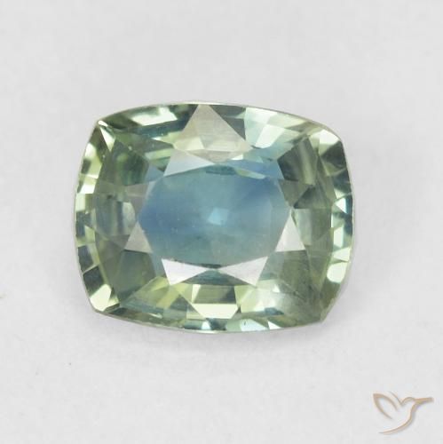 0.79ct Натуральный Бирюзовый Сапфир, Подушка, Чистота VS