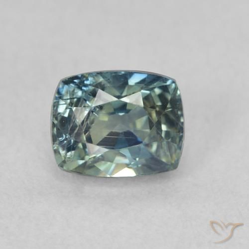 0.74ct Натуральный Сине-зеленый Сапфир, Подушка, Чистота VS