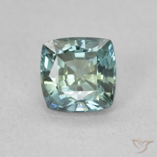 0.67ct Натуральный Бирюзовый Сапфир, Подушка, Чистота VS