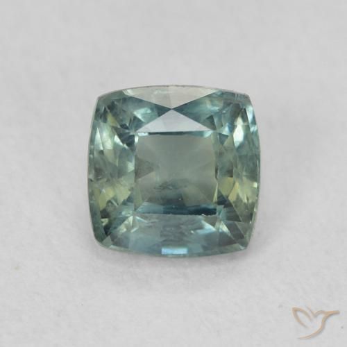 0.71ct Натуральный Средний сине-зеленый Сапфир, Подушка, Чистота VS