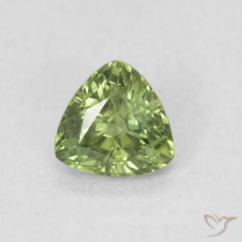 0.48ct Натуральный Средний зеленый Сапфир, Триллион, VVS-VS