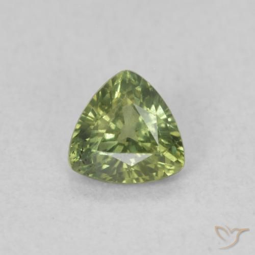 0.35ct Натуральный Травянисто-зелёный Сапфир, Триллион, VVS-VS