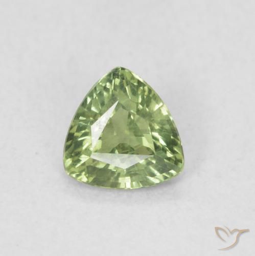 0.39ct Натуральный Средний зеленый Сапфир, Триллион, VVS-VS