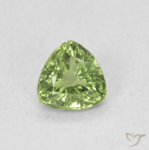 0.46ct Натуральный Средний зеленый Сапфир, Триллион, VVS-VS