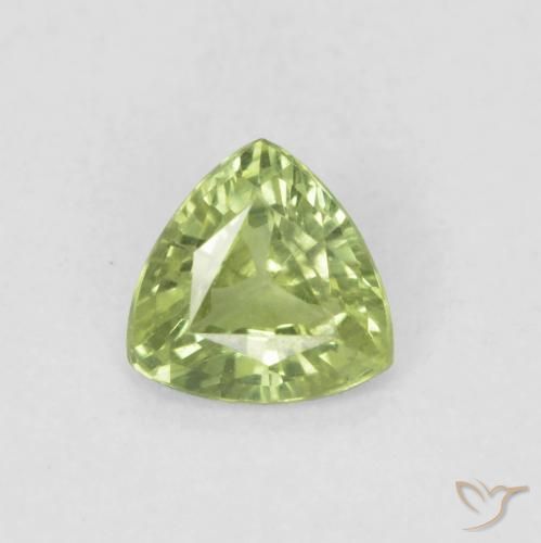 0.40ct Натуральный Светло-живой зеленый Сапфир, Триллион, VVS-VS