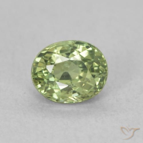 0.66ct Натуральный Средний зеленый Сапфир, Овал, VVS-VS