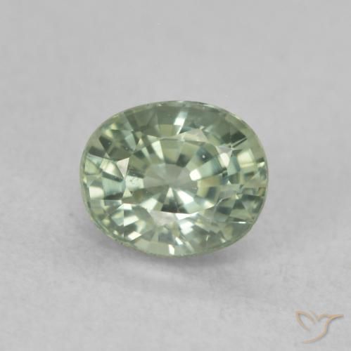 0.68ct Натуральный Средний зеленый Сапфир, Овал, VVS-VS