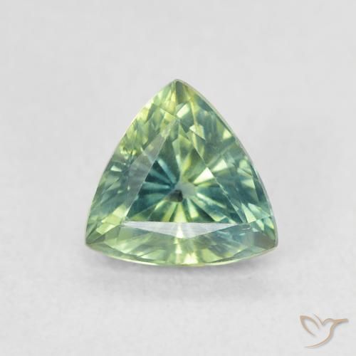 0.79ct Натуральный Светло-зеленый Сапфир, Триллион, Чистота VVS