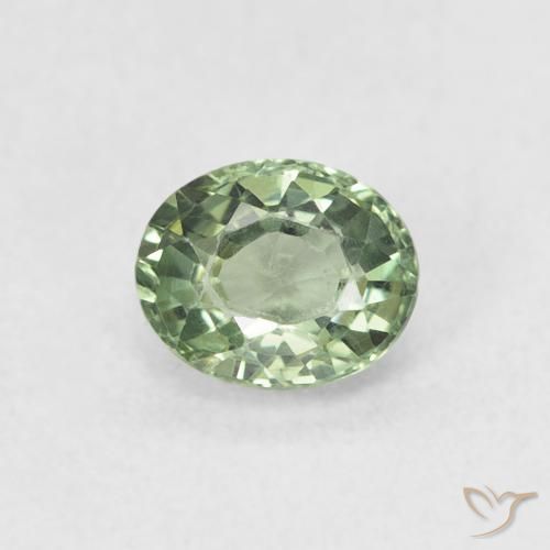 0.55ct Натуральный Средний зеленый Сапфир, Овал, VVS-VS