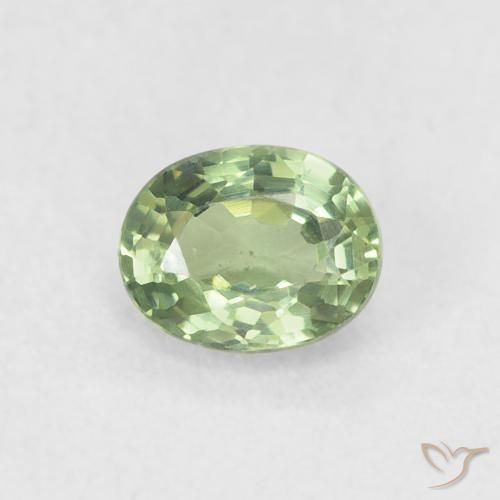0.57ct Натуральный Светло-зеленый шалфей Сапфир, Овал, VVS-VS