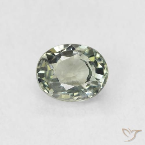 0.56ct Натуральный Средний зеленый Сапфир, Овал, VVS-VS