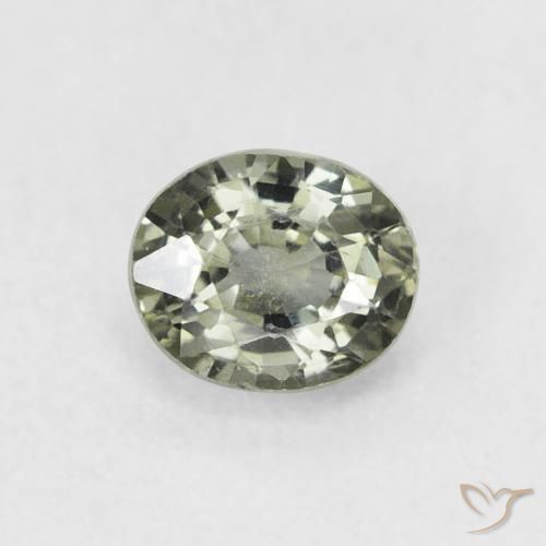 0.66ct Натуральный Теплый зеленый Сапфир, Овал, VVS-VS