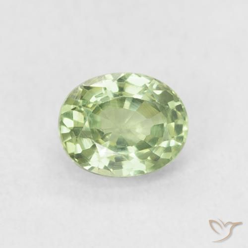 0.63ct Натуральный Очень светлый шалфейный зеленый Сапфир, Овал, VVS-VS
