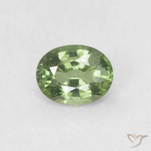 0.46ct Натуральный Средний зеленый Сапфир, Овал, VVS-VS