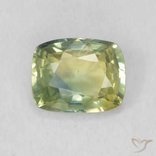 0.73ct Натуральный Светлый лесной зеленый Сапфир, Подушка, VVS-VS
