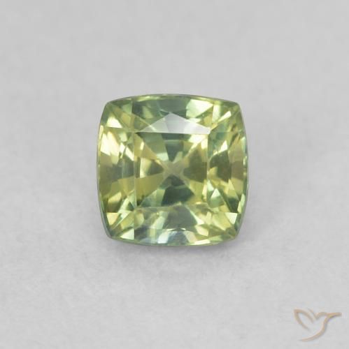 0.54ct Натуральный Средний зеленый Сапфир, Подушка, VVS-VS