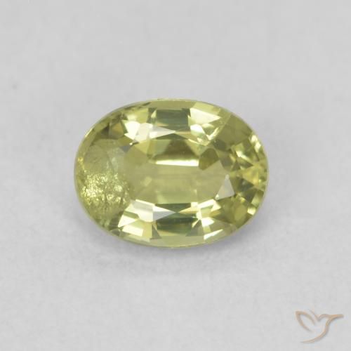 0.54ct Натуральный Средний зеленый Сапфир, Овал, SI