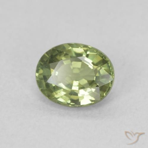 0.47ct Натуральный Средний зеленый Сапфир, Овал, Чистота VS