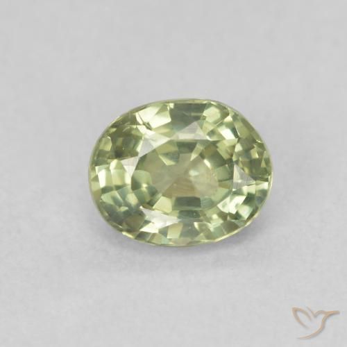 0.53ct Натуральный Теплый зеленый Сапфир, Овал, Чистота VS