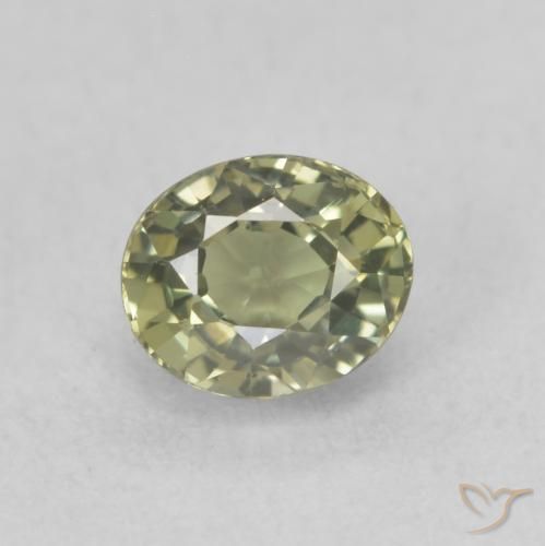 0.70ct Натуральный Светло-зеленый Сапфир, Овал, Чистота VVS