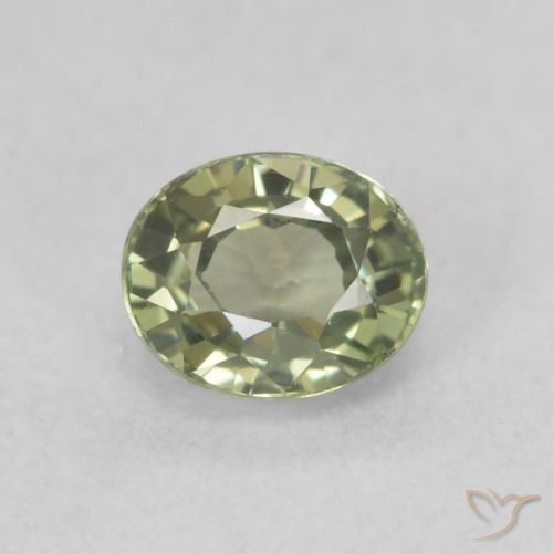 0.67ct Натуральный Теплый лесной зеленый Сапфир, Овал, Чистота VVS