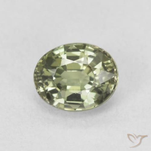 0.64ct Натуральный Зеленый шалфей Сапфир, Овал, Чистота VVS