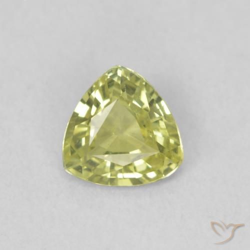 0.37ct Натуральный Оливковый Зеленый Сапфир, Триллион, Чистота VVS