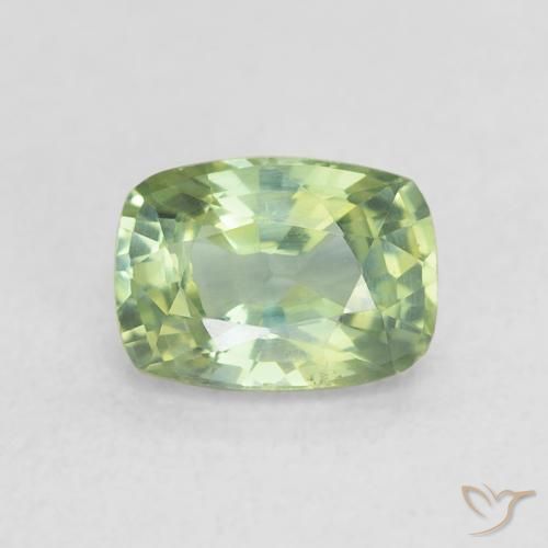 0.84ct Натуральный Очень светлый шалфейный зеленый Сапфир, Подушка, Чистота VS