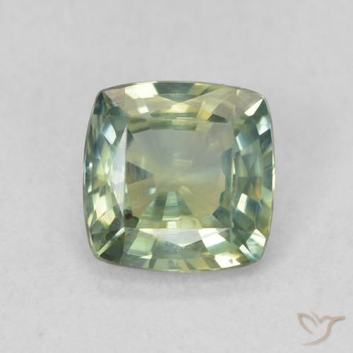 0.72ct Натуральный Средний сине-зеленый Сапфир, Подушка, Чистота VVS