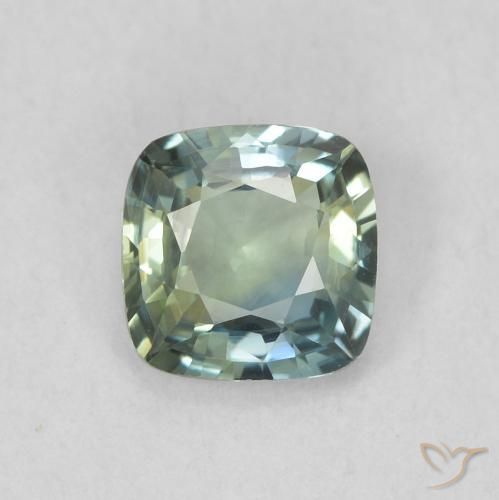 0.60ct Натуральный Бирюзовый Сапфир, Подушка, Чистота VVS