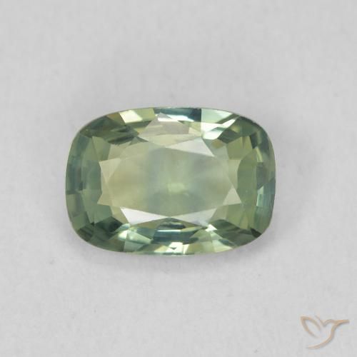 0.92ct Натуральный Зеленовато-синий Сапфир, Подушка, Чистота VVS