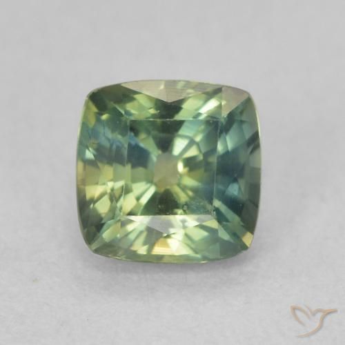0.91ct Натуральный Зеленовато-синий Сапфир, Подушка, VVS-VS