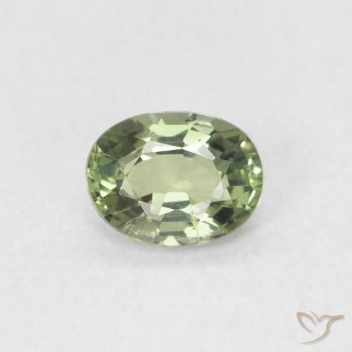0.42ct Натуральный Серовато-зеленый Сапфир, Овал, Чистота VVS