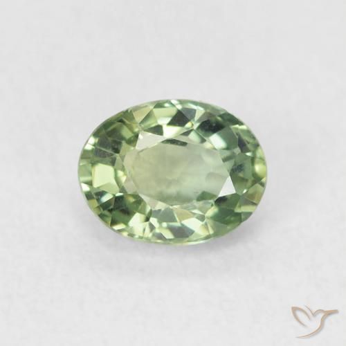 0.60ct Натуральный Травянисто-зелёный Сапфир, Овал, Чистота VVS