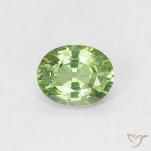 0.48ct Натуральный Средний зеленый Сапфир, Овал, Чистота VVS