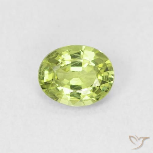 0.40ct Натуральный Лаймово-зеленый Сапфир, Овал, Чистота VS