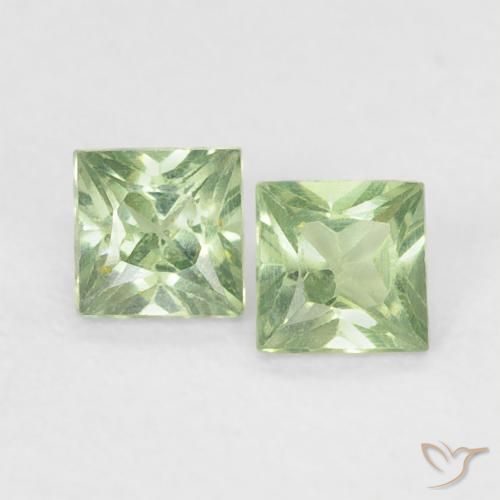 0.40ctw Натуральный Medium Light Green Сапфир, Квадрат, Чистота VS