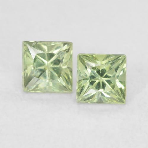 0.48ctw Натуральный Medium Light Green Сапфир, Квадрат, Чистота VS